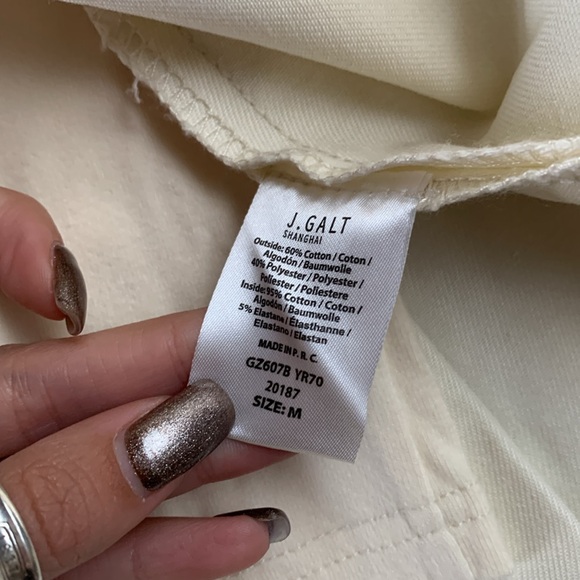 J. Galt brandy Melville medium high waisted rise cream Pleated denim jean Skirt - Picture 5 of 5